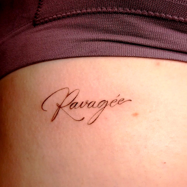 Tattoo Calligraphie ligne fine Annecy