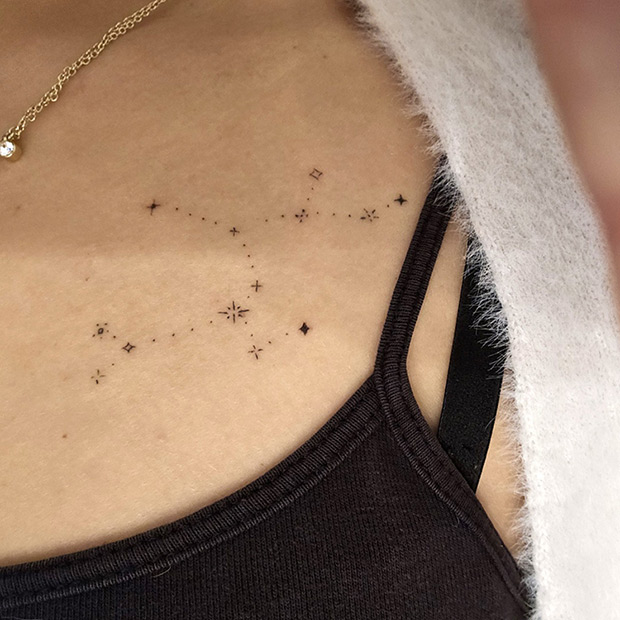 tattoo constellation ligne fine Annecy